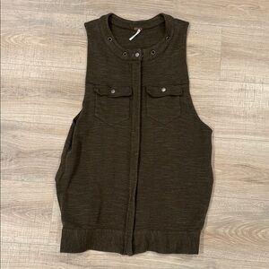 Free People Olive Green Knit Vest